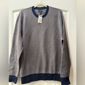 J. Crew Men's Blue and Maroon Crewneck Sweater